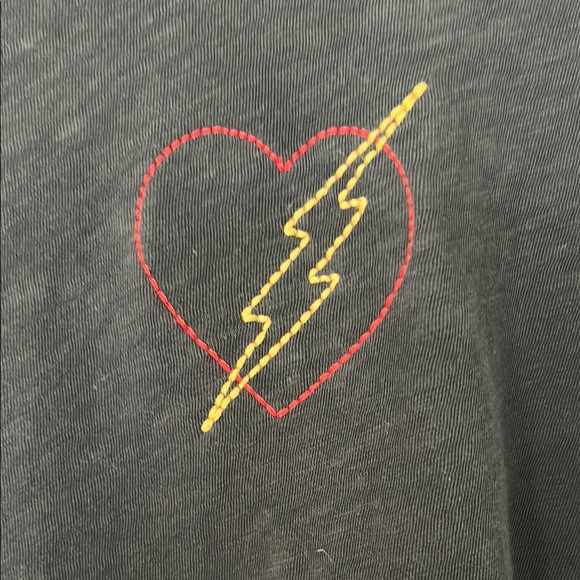 Rails Charcoal Tee with Red Heart and Lightning Bolt - Picture 2 of 6
